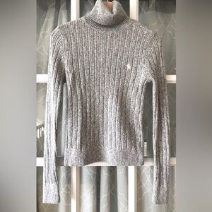Abercrombie & Fitch size S gray turtleneck long sleeve sweater cotton blend EUC